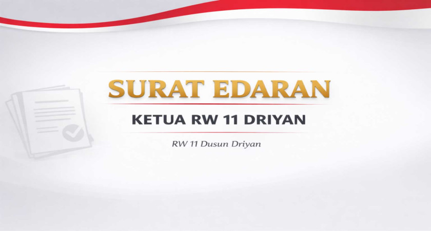 Konsep Surat Edaran RW 11 Driyan Tentang Tata Cara Pengajuan Bantuan Di Wilayah RW 11 Driyan